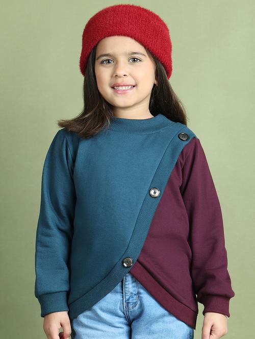 girls color block long sleeve sweatshirt - 21731984 - Very Small Image - 1