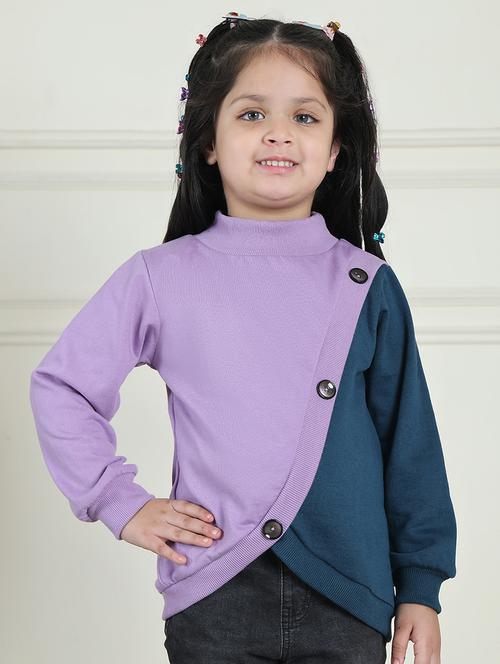 girls color block long sleeve sweatshirt - 21731999 - Very Small Image - 1