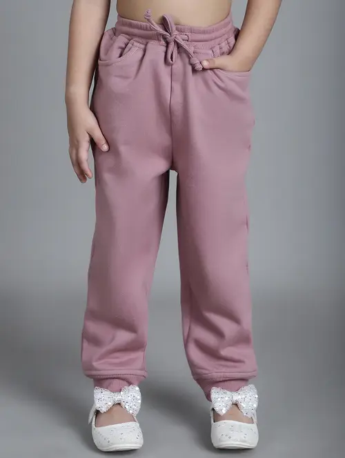 girls solid mid rise casual jogger - 21732081 - Very Small Image - 1