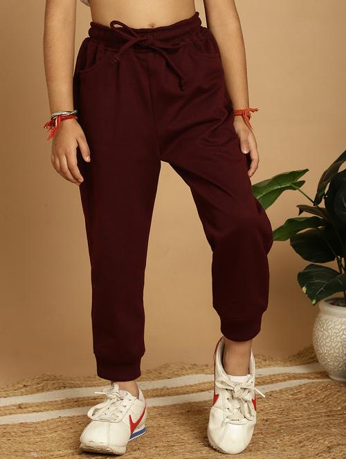 girls solid mid rise casual jogger - 21732083 - Very Small Image - 1