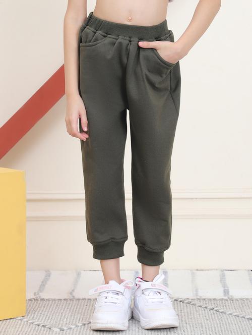 girls solid mid rise casual jogger - 21732091 - Very Small Image - 1