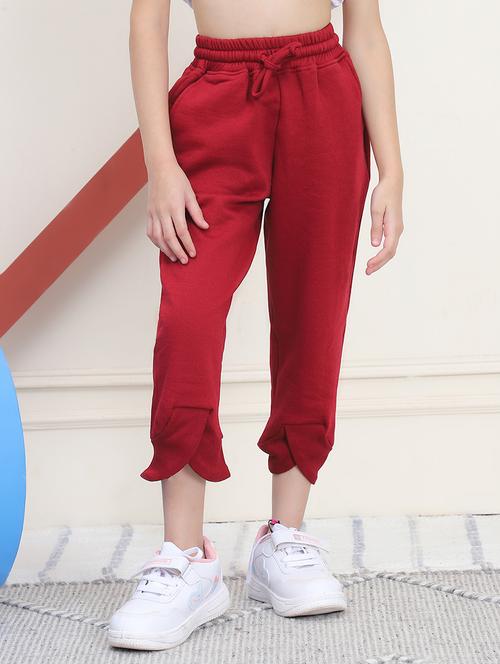 girls solid mid rise casual jogger - 21732096 - Very Small Image - 1
