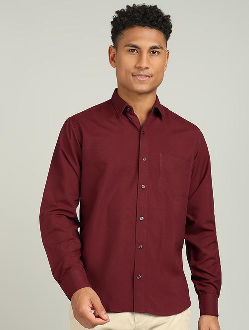 men solid collared long sleeves casual shirt - 21732257 - Very Small Image - 1