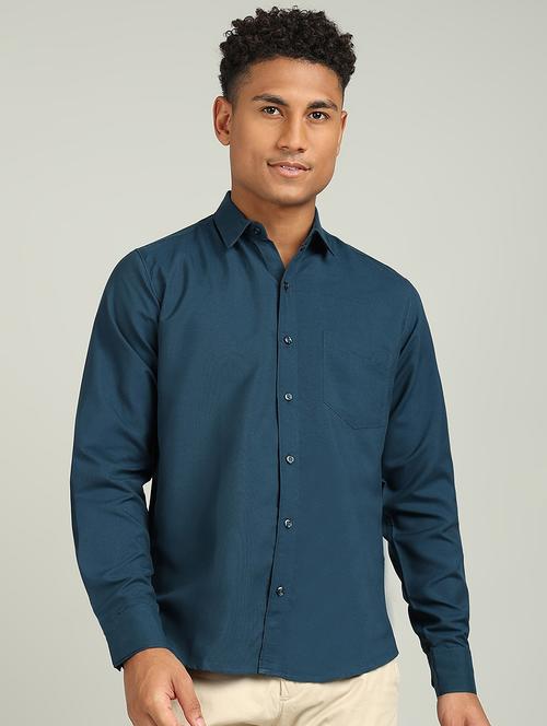 men solid collared long sleeves casual shirt - 21732260 - Very Small Image - 1