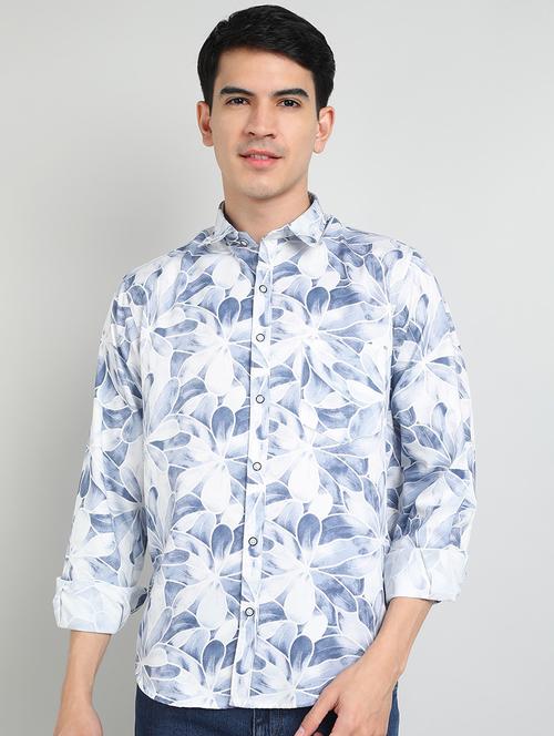men printed collared long sleeves casual shirt - 21732265 - Very Small Image - 1