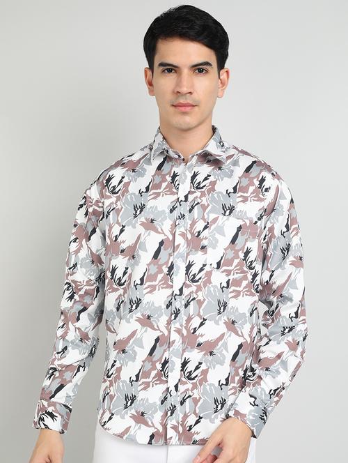 men printed collared long sleeves casual shirt - 21732267 - Very Small Image - 1