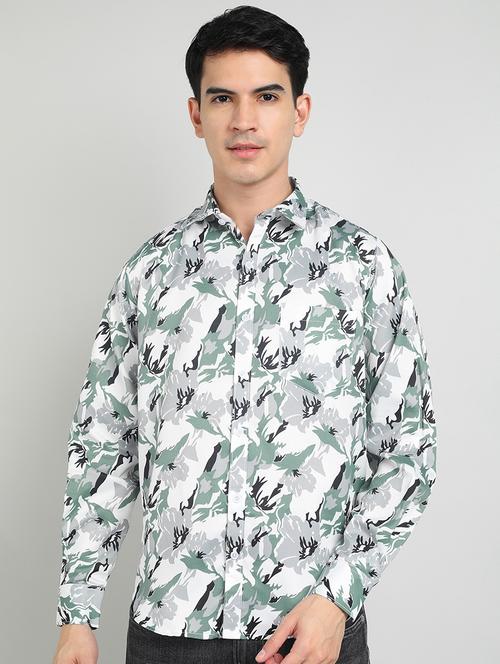 men printed collared long sleeves casual shirt - 21732268 - Very Small Image - 1