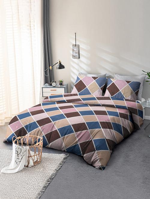 microfibre double queen size printed bedsheet with two pillow cover - 21733675 - Very Small Image - 1