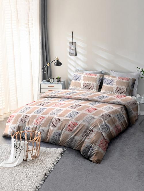 microfibre double queen size printed bedsheet with two pillow cover - 21733695 - Very Small Image - 1