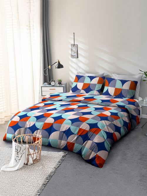 microfibre double queen size printed bedsheet with two pillow cover - 21733700 - Very Small Image - 1