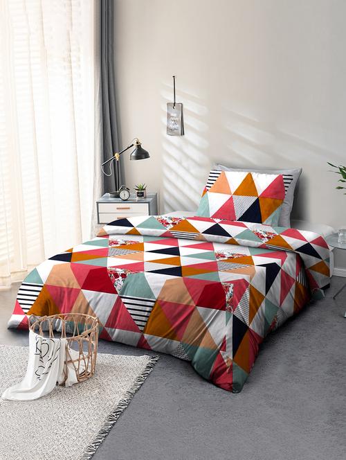 printed designer single bedsheet 2.28 x 1.52 m (lentgh x width) single size - 21733709 - Very Small Image - 1