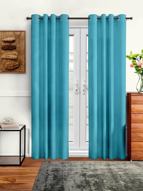 stylish and attractive solid curtains - set of 2 - 21733940 - Very Small Image - 1