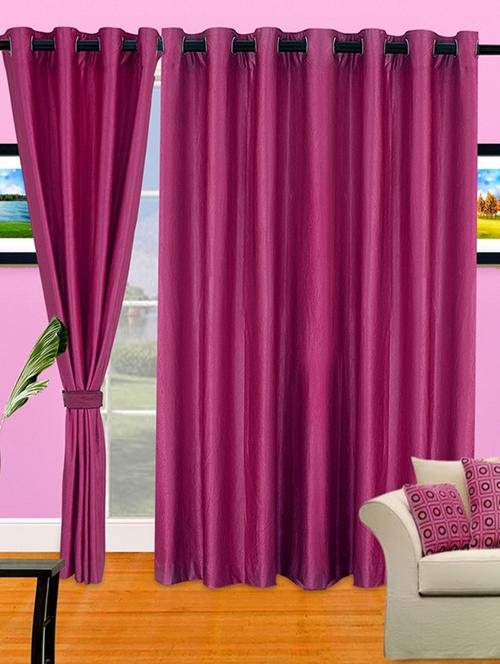 stylish and attractive solid curtains - set of 2 - 21733941 - Very Small Image - 1