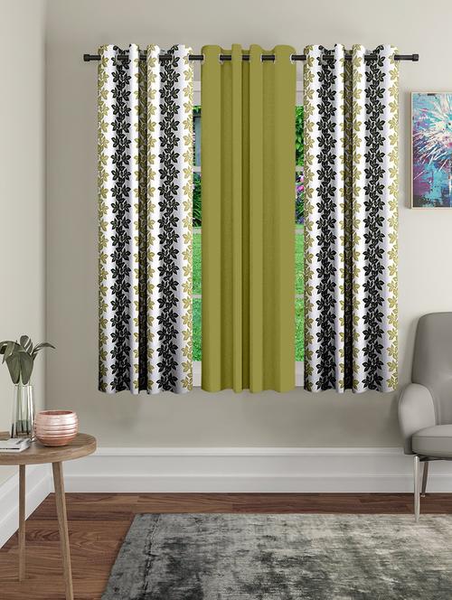 stylish and attractive printed curtains - set of 3 - 21733999 - Very Small Image - 1