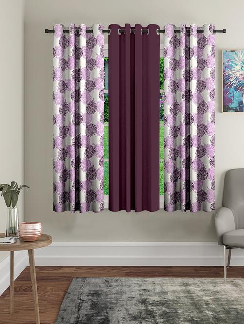 stylish and attractive printed curtains - set of 3 - 21734000 - Very Small Image - 1