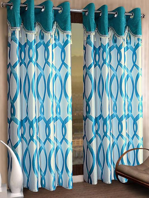 stylish and attractive printed curtains - set of 2 - 21734011 - Very Small Image - 1