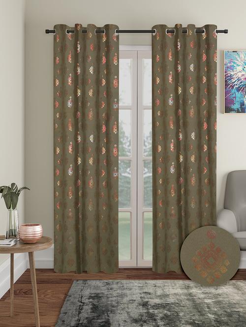 stylish and attractive self design curtains - set of 2 - 21734076 - Very Small Image - 1