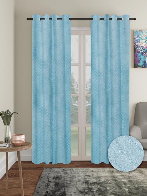stylish and attractive printed curtains - set of 2 - 21734089 - Very Small Image - 1