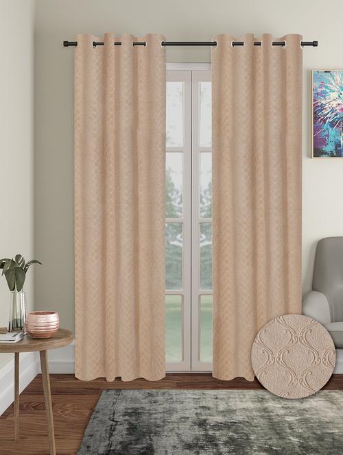 stylish and attractive self designed curtains - set of 2 - 21734094 - Very Small Image - 1