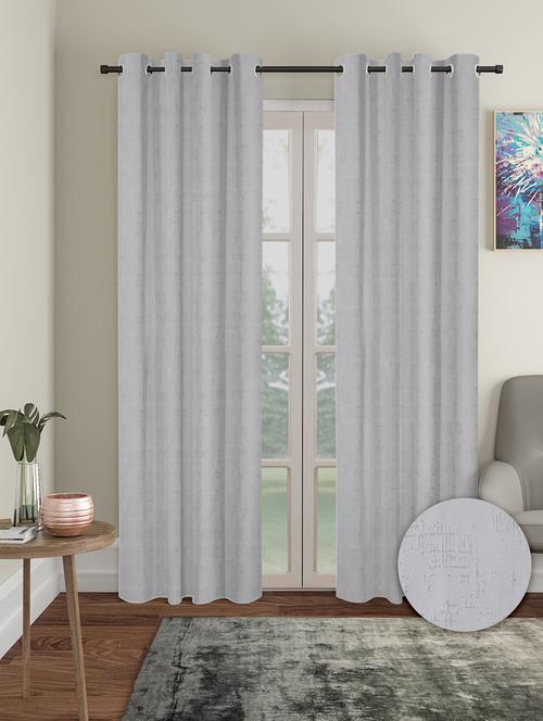 polyester 2 pieces window curtain set, 5 feet long - 21734106 - Very Small Image - 1