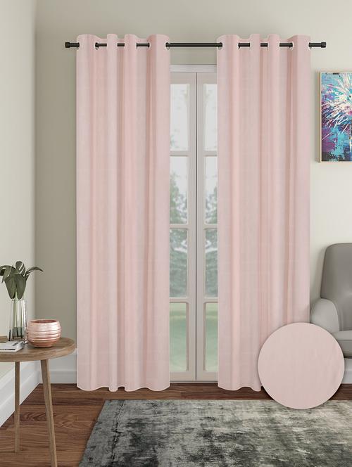 polyester 2 pieces long door curtain set, 7  feet long - 21734107 - Very Small Image - 1