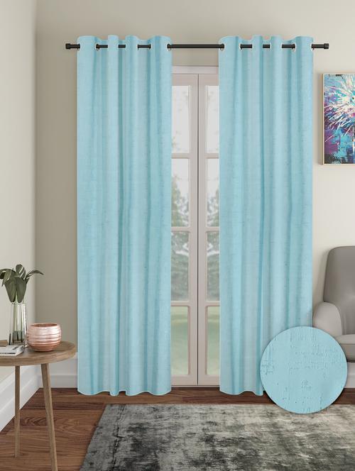 stylish and attractive solid curtains - set of 2 - 21734128 - Very Small Image - 1