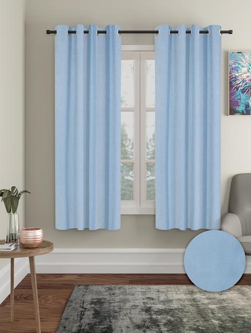 stylish and attractive solid curtains - set of 2 - 21734135 - Very Small Image - 1