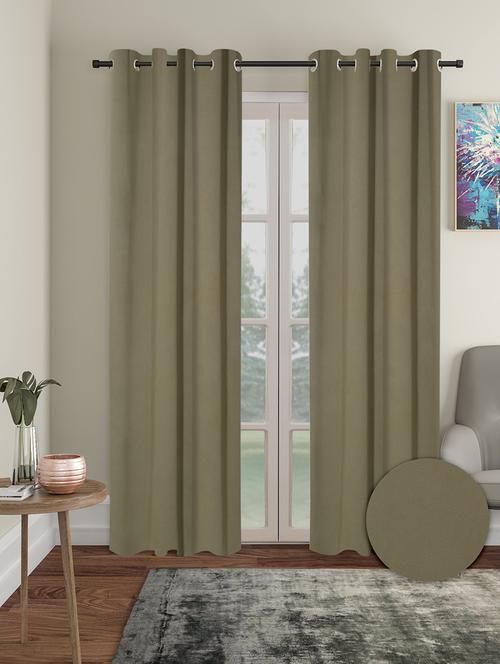 stylish and attractive solid curtains - set of 2 - 21734171 - Very Small Image - 1