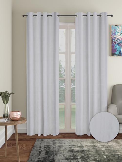 stylish and attractive solid curtains - set of 2 - 21734175 - Very Small Image - 1