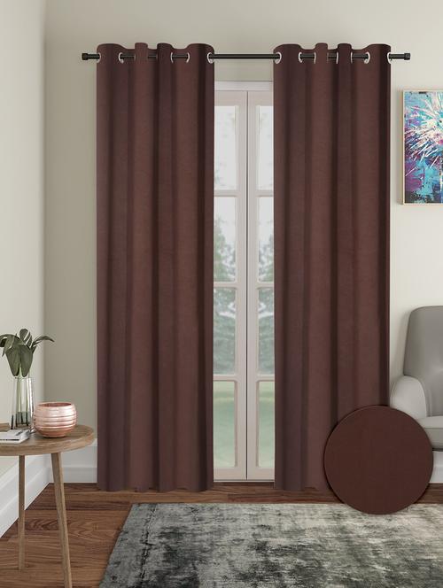 stylish and attractive solid curtains - set of 2 - 21734178 - Very Small Image - 1