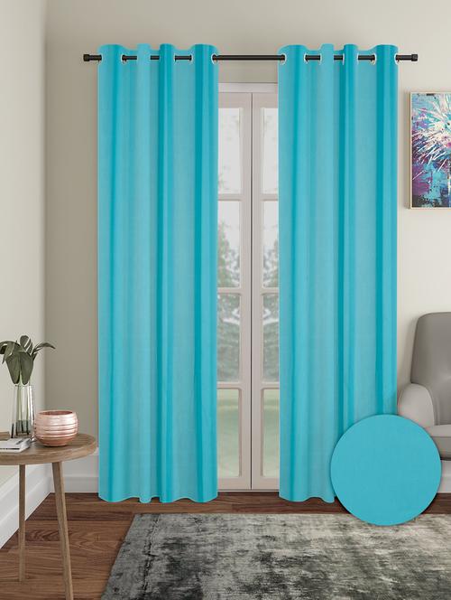 stylish and attractive solid curtains - set of 2 - 21734179 - Very Small Image - 1