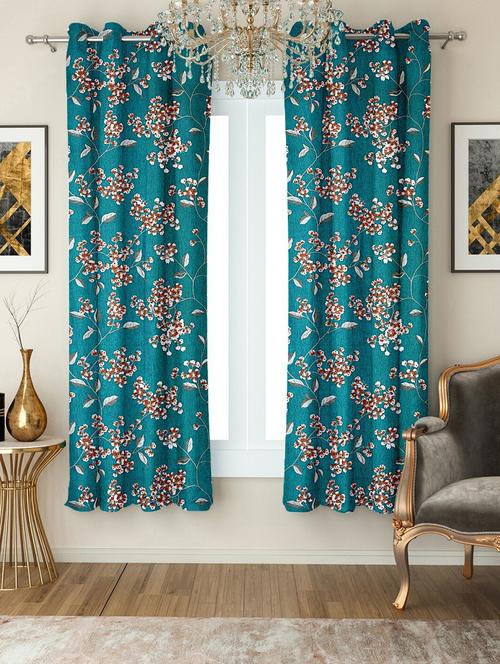 stylish and attractive printed curtains - set of 2 - 21734204 - Very Small Image - 1