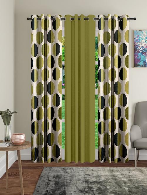 stylish and attractive printed curtains - set of 3 - 21734332 - Very Small Image - 1