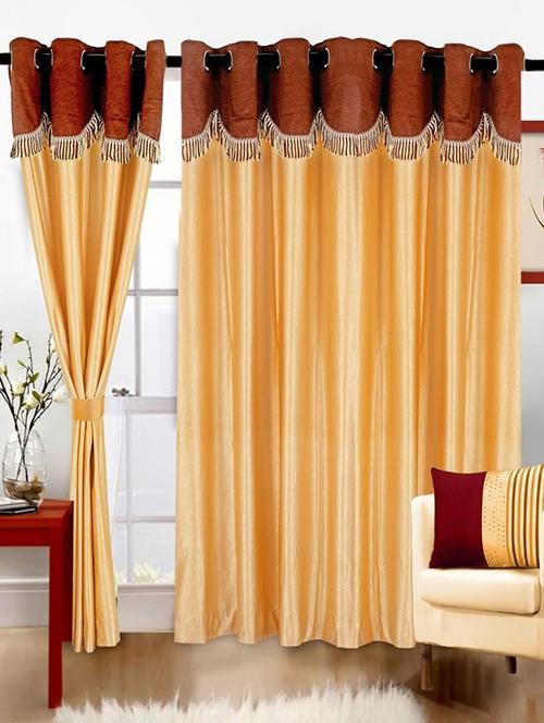stylish and attractive solid curtains - set of 2 - 21734374 - Very Small Image - 1