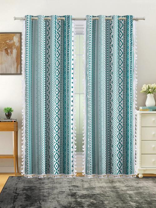 stylish and attractive printed curtains - set of 2 - 21734406 - Very Small Image - 1