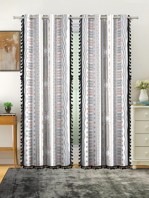 stylish and attractive printed curtains - set of 2 - 21734418 - Very Small Image - 1