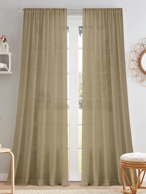 stylish and attractive solid curtains - set of 2 - 21734564 - Very Small Image - 1