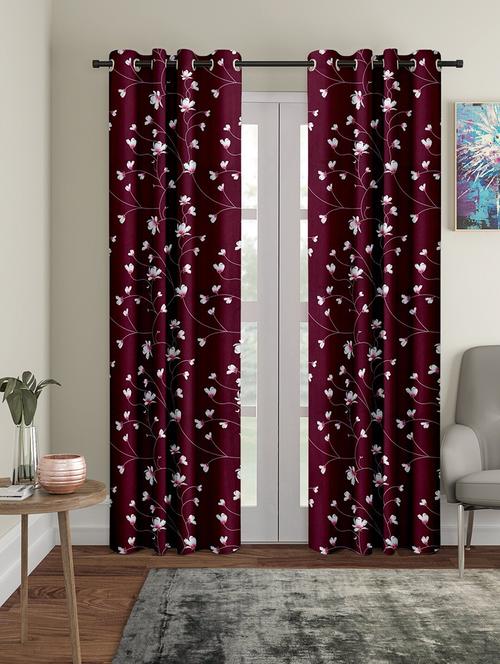 stylish and attractive printed curtains - set of 2 - 21734585 - Very Small Image - 1