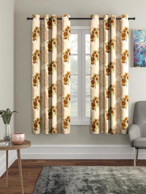 stylish and attractive floral printed curtains - set of 2 - 21734623 - Very Small Image - 1