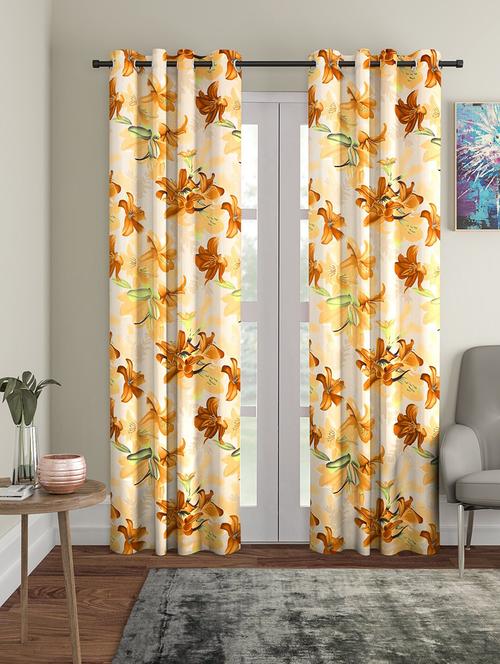stylish and attractive floral printed curtains - set of 2 - 21734638 - Very Small Image - 1