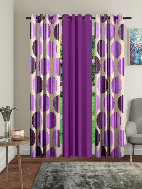 stylish and attractive printed curtains - set of 3 - 21734679 - Very Small Image - 1