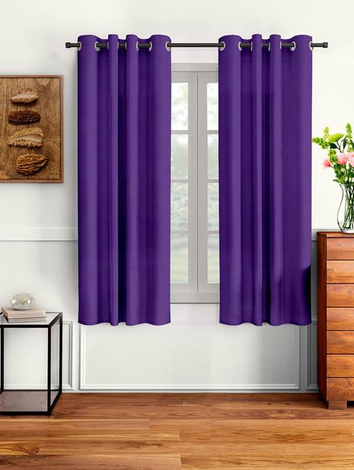 stylish and attractive solid curtains - set of 2 - 21734685 - Very Small Image - 1