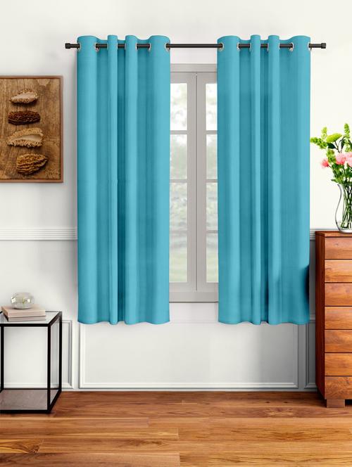 stylish and attractive solid curtains - set of 2 - 21734688 - Very Small Image - 1