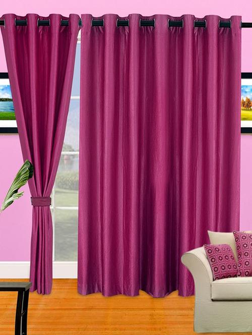 stylish and attractive solid curtains - set of 2 - 21734692 - Very Small Image - 1
