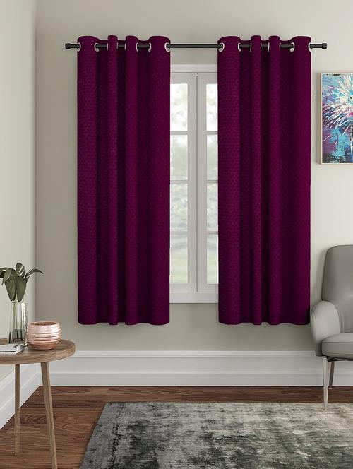 stylish and attractive self design curtains - set of 2 - 21734707 - Very Small Image - 1