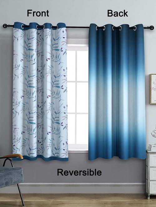 stylish and attractive printed curtains - set of 2 - 21734754 - Very Small Image - 1