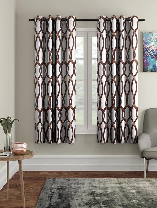 stylish and attractive printed curtains - set of 2 - 21734772 - Very Small Image - 1