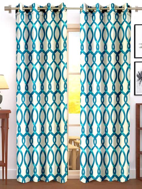 stylish and attractive printed curtains - set of 2 - 21734778 - Very Small Image - 1