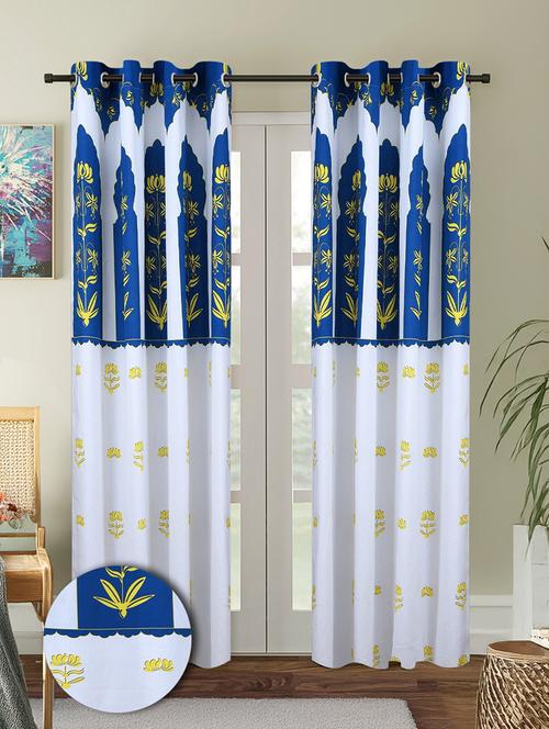 stylish and attractive printed curtains - set of 2 - 21734972 - Very Small Image - 1