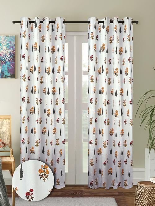 stylish and attractive printed curtains - set of 2 - 21734978 - Very Small Image - 1